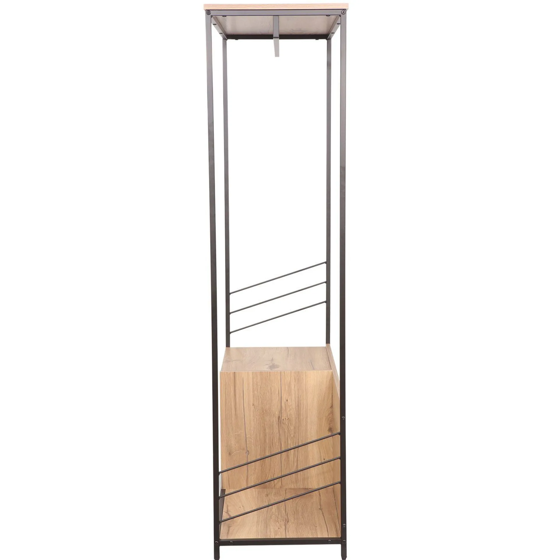 Hylle til gang HOME4YOU Dimitra 100x40x160 cm rustikk/svart