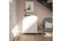 Loft24 Gangbord|Avlastningsbord-Høyskap Mission District 40x80x102 cm, Hvit