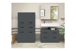 Loft24 Baderom|Baderomsskap-Høyskap til bad Malika høyskap til bad 130x76x35 cm Grå