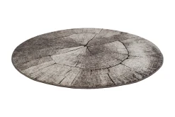 KM Home Moderne Tepper-Ibiza Matte Rund 200 Tree Grey