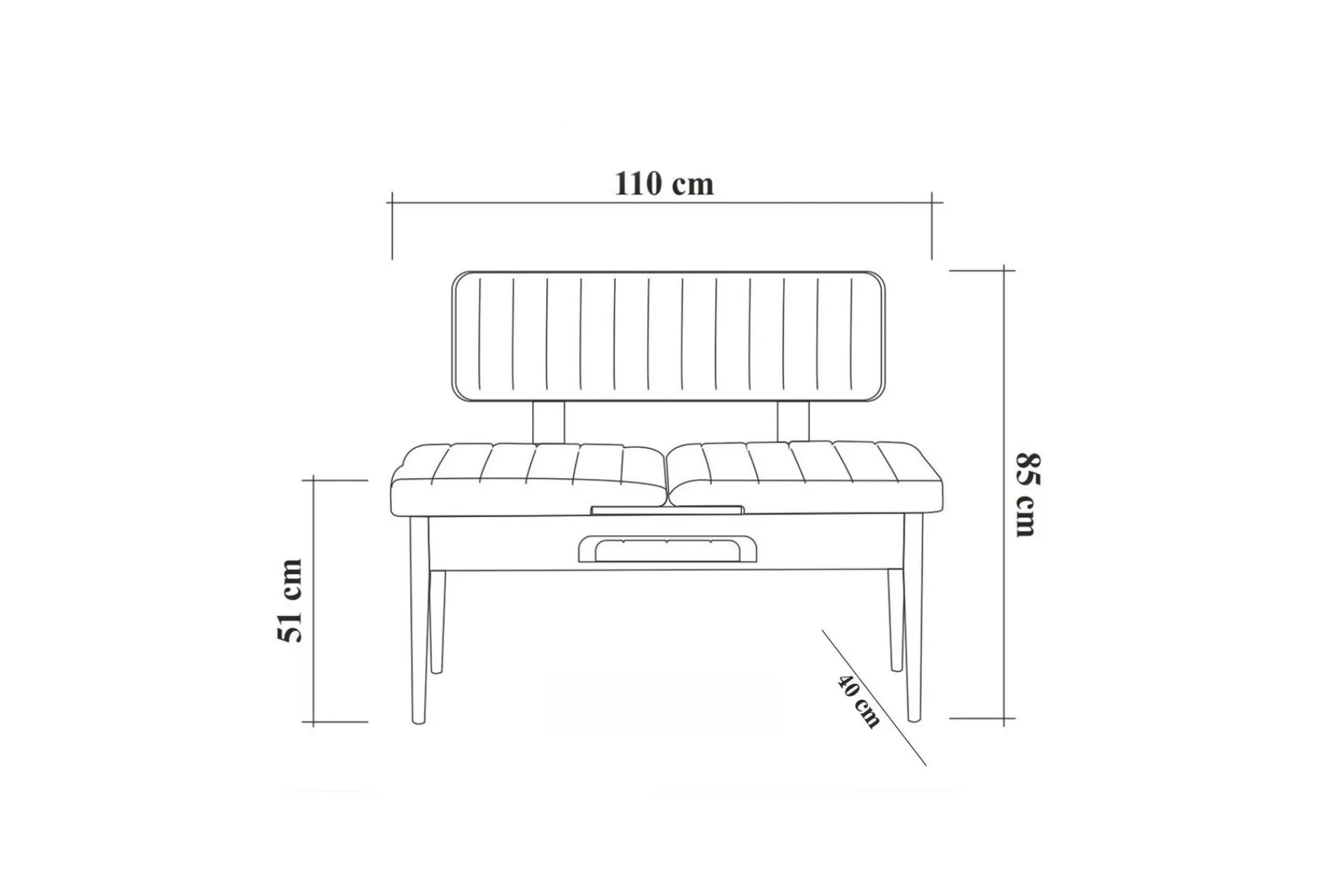 Idehult Spisegruppe 5 deler 75 cm
