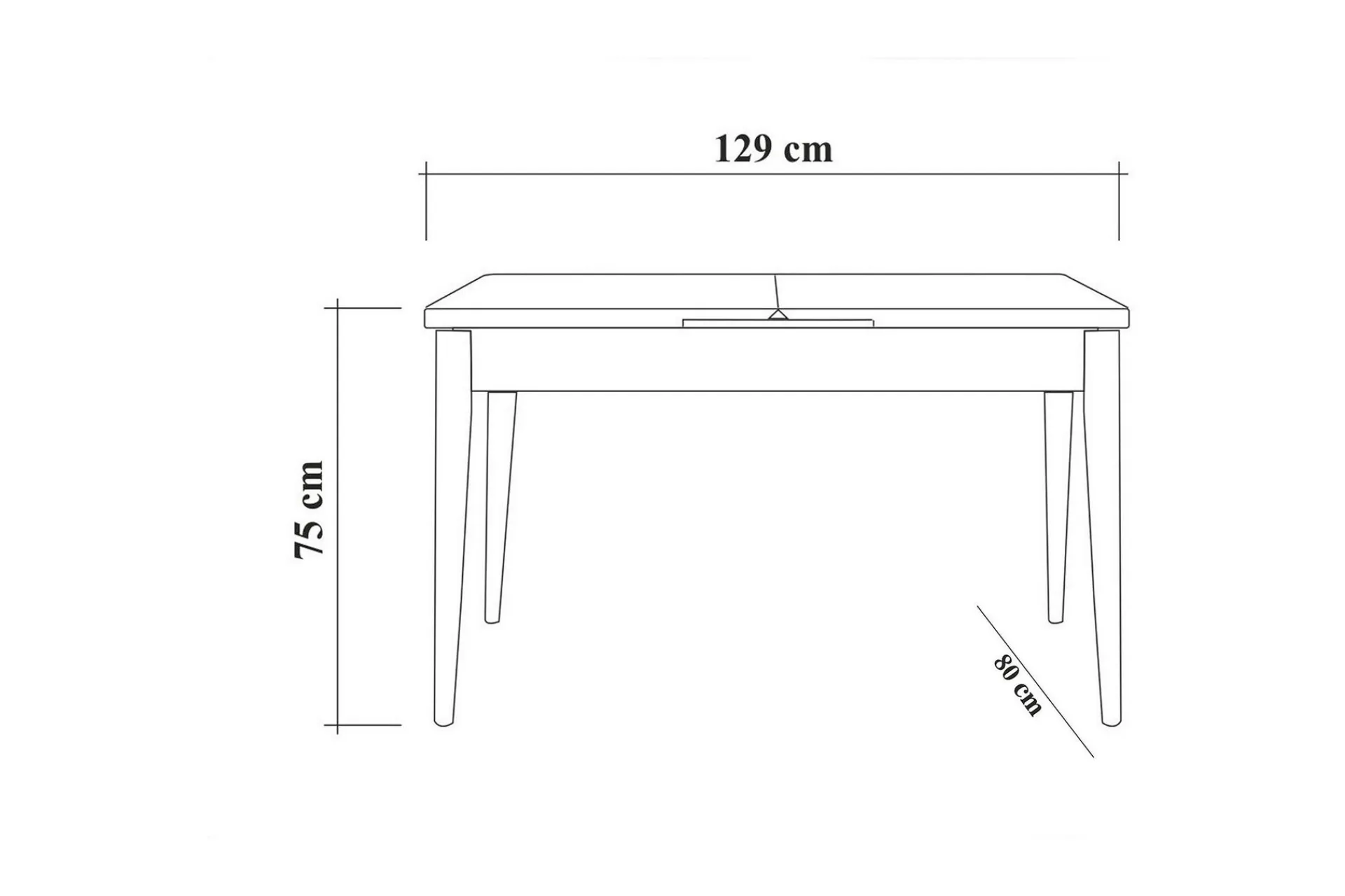 Spisegrupper-Idehult Spisegruppe 4 deler 75 cm Natur,Antracit