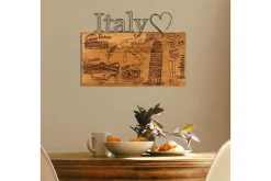 Skilt-I Love You Italy Veggdekor Svart/Valnøtt