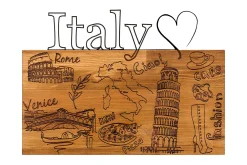 Skilt-I Love You Italy Veggdekor Svart/Valnøtt