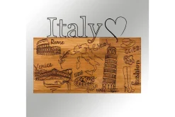 Skilt-I Love You Italy Veggdekor Svart/Valnøtt