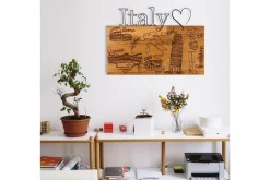 Skilt-I Love You Italy Veggdekor Svart/Valnøtt
