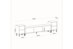 Tv-Benk & Mediabenk-Imaj TV-benk 180 cm Hvit,Gull