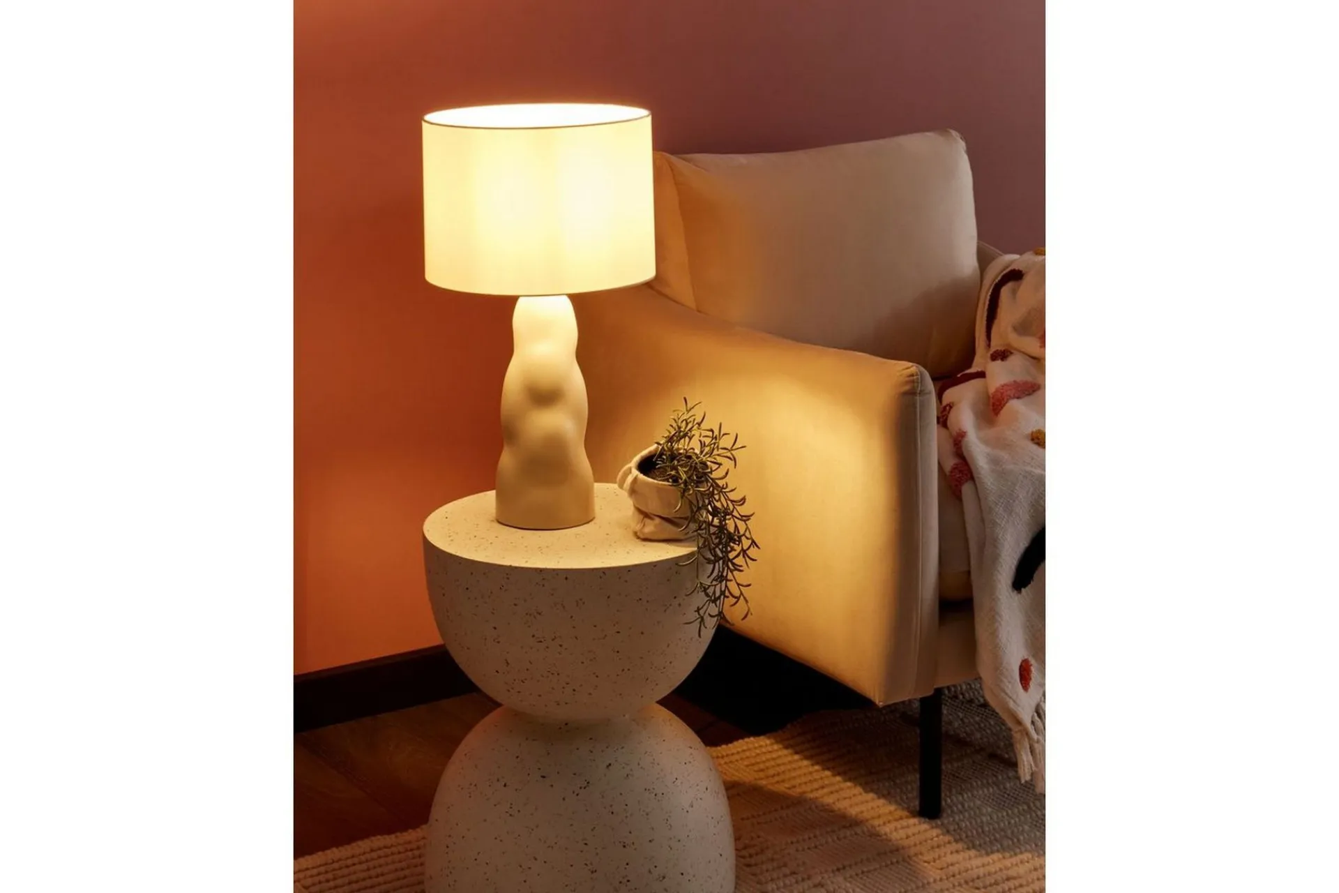 Nattbordslampe|Bordlampe-Incantata Bordlampe 51 cm E27 Beige