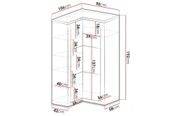 Garderober & Garderobesystem-Indianapolis Garderobe 106x58x192 cm Ask