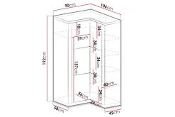 Garderober & Garderobesystem-Indianapolis Garderobe 106x58x192 cm Hvit