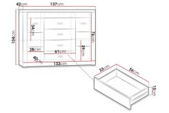 Indianapolis Skjenk 137x42x104 cm