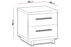 IngRamme Nattbord 40 cm med Oppbevaring 2 Skuffer