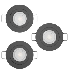Spotlights & Downlights-Innfelt lampe Barranco 90 mm 4000K Set om 3 Svart