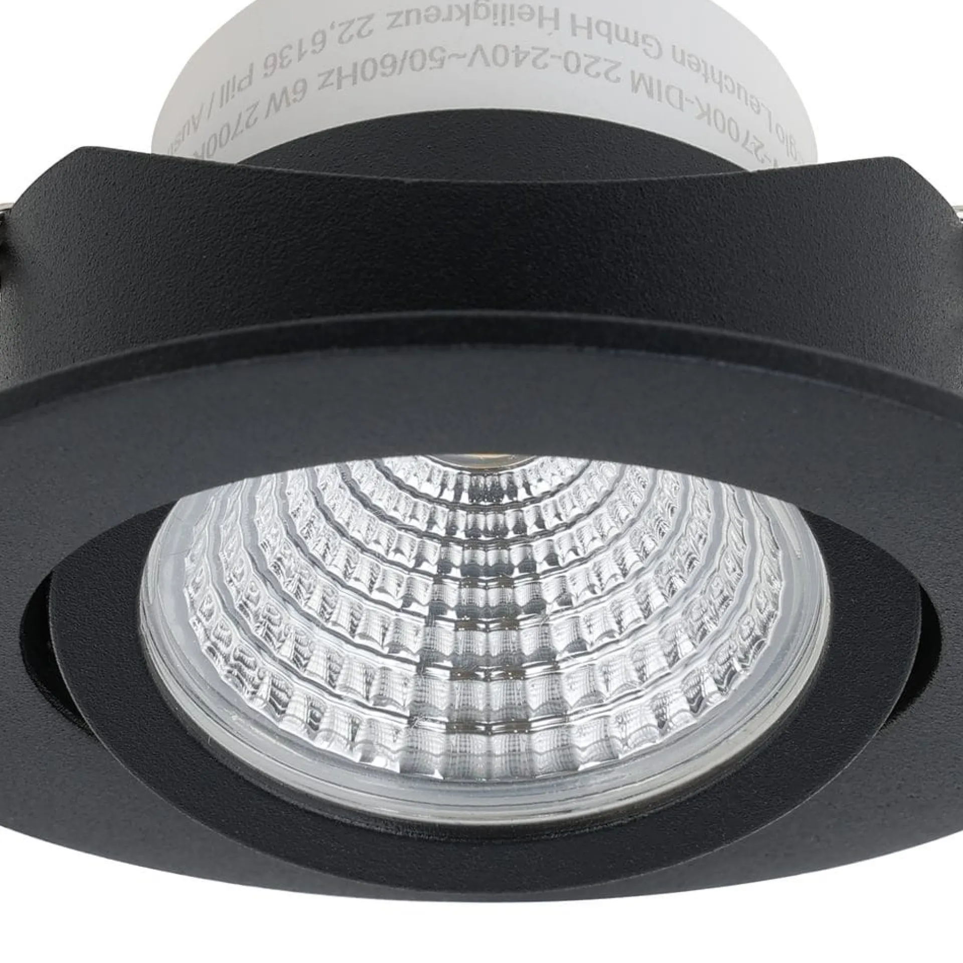 Spotlights & Downlights-Innfelt lampe Saliceto Ø88 mm 2700K Svart