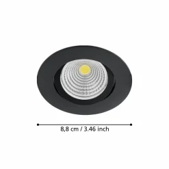 Spotlights & Downlights-Innfelt lampe Saliceto Ø88 mm 2700K Svart