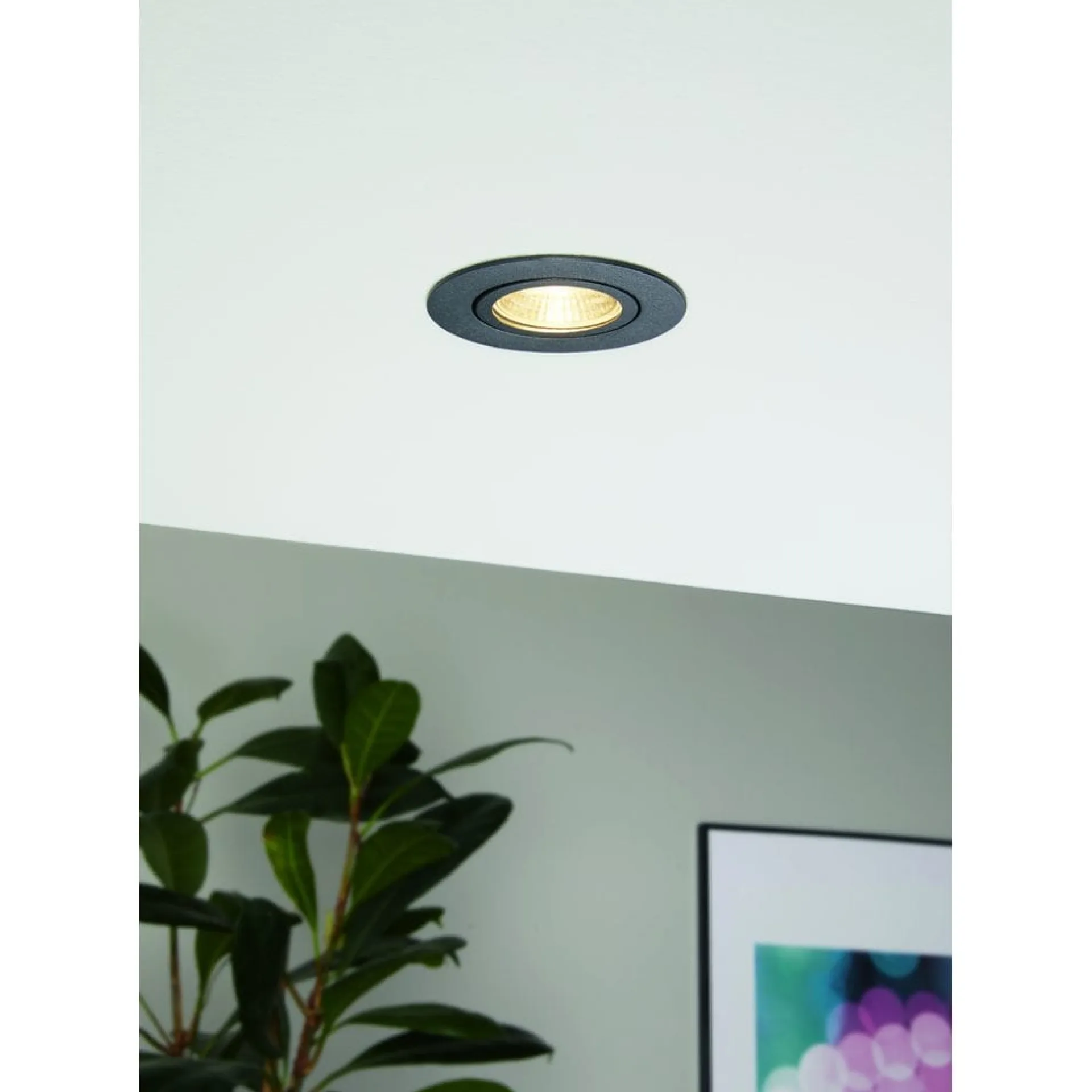 Spotlights & Downlights-Innfelt lampe Saliceto Ø88 mm 2700K Svart
