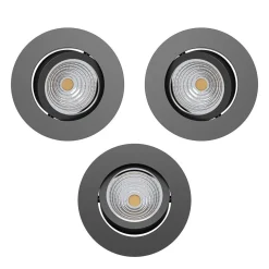 Spotlights & Downlights-Innfelt lampe Saliceto 88 mm 4000K Sett med 3 Svart