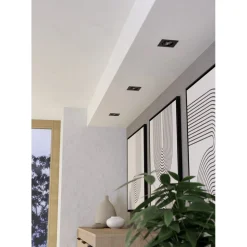 Spotlights & Downlights-Innfelt lampe Saliceto 88x88 mm 4000K Sett av 3 Svart