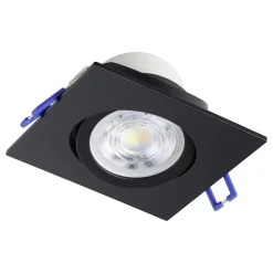 Spotlights & Downlights-Innfelt lampe Saliceto 88x88 mm 4000K Sett av 3 Svart