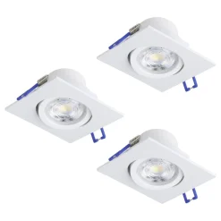 Innfelt lampe Saliceto 88x88 mm 2700K Sett av 3