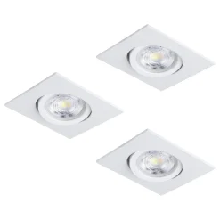Innfelt lampe Saliceto 88x88 mm 2700K Sett av 3