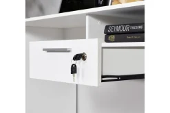 Irbene Skrivebord 120 cm med Oppbevaring Hyller + Låsbar Sku