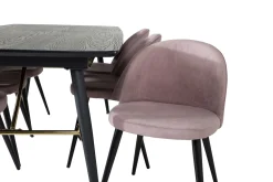 Venture Home Spisegrupper-Irunea Forlengningsbar Spisegruppe 180 cm inkl. 6 Valeri Sto Svart
