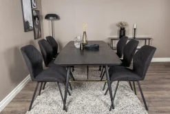 Venture Home Spisegrupper-Irunea Forlengningsbar Spisegruppe 180 cm inkl. 6 Sumoas Sto Svart