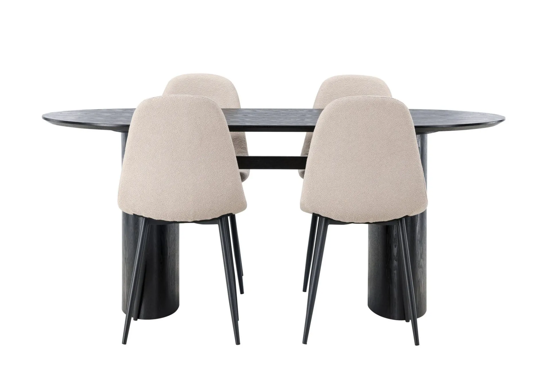 Venture Home Spisegrupper-Isolde Spisegruppe 180 cm Oval med 4 Polar Stoler Beige,Svart