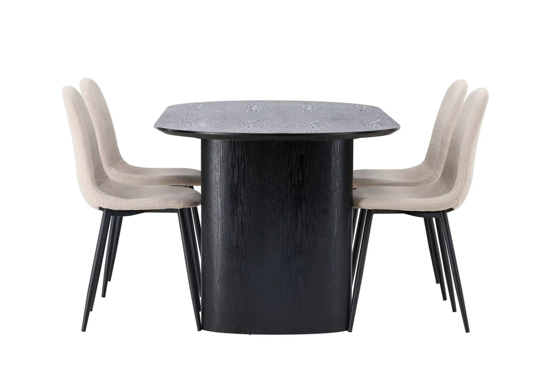 Venture Home Spisegrupper-Isolde Spisegruppe 180 cm Oval med 4 Polar Stoler Beige,Svart