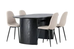 Venture Home Spisegrupper-Isolde Spisegruppe 180 cm Oval med 4 Polar Stoler Beige,Svart