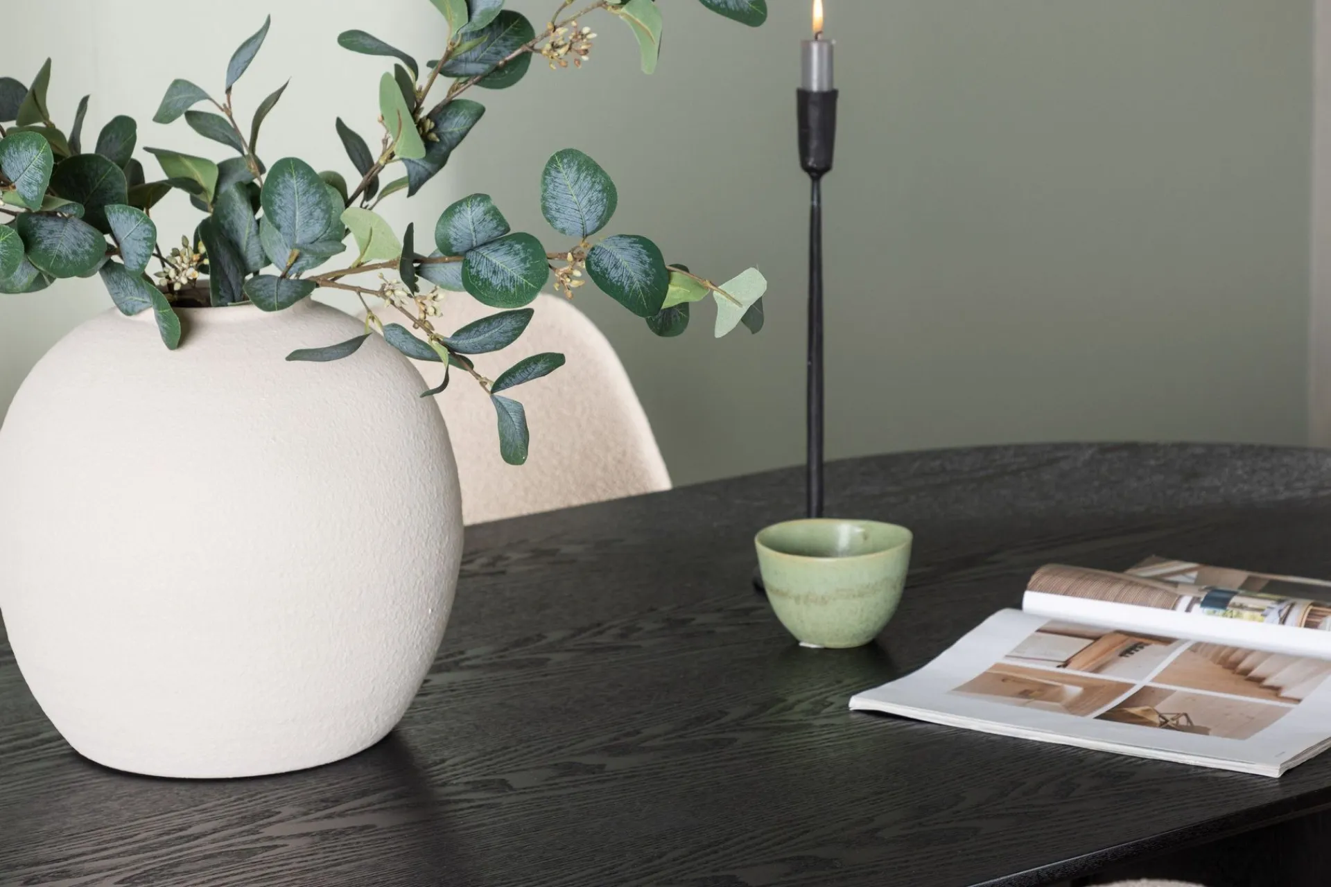 Venture Home Spisegrupper-Isolde Spisegruppe 180 cm Oval med 4 Polar Stoler Beige,Svart