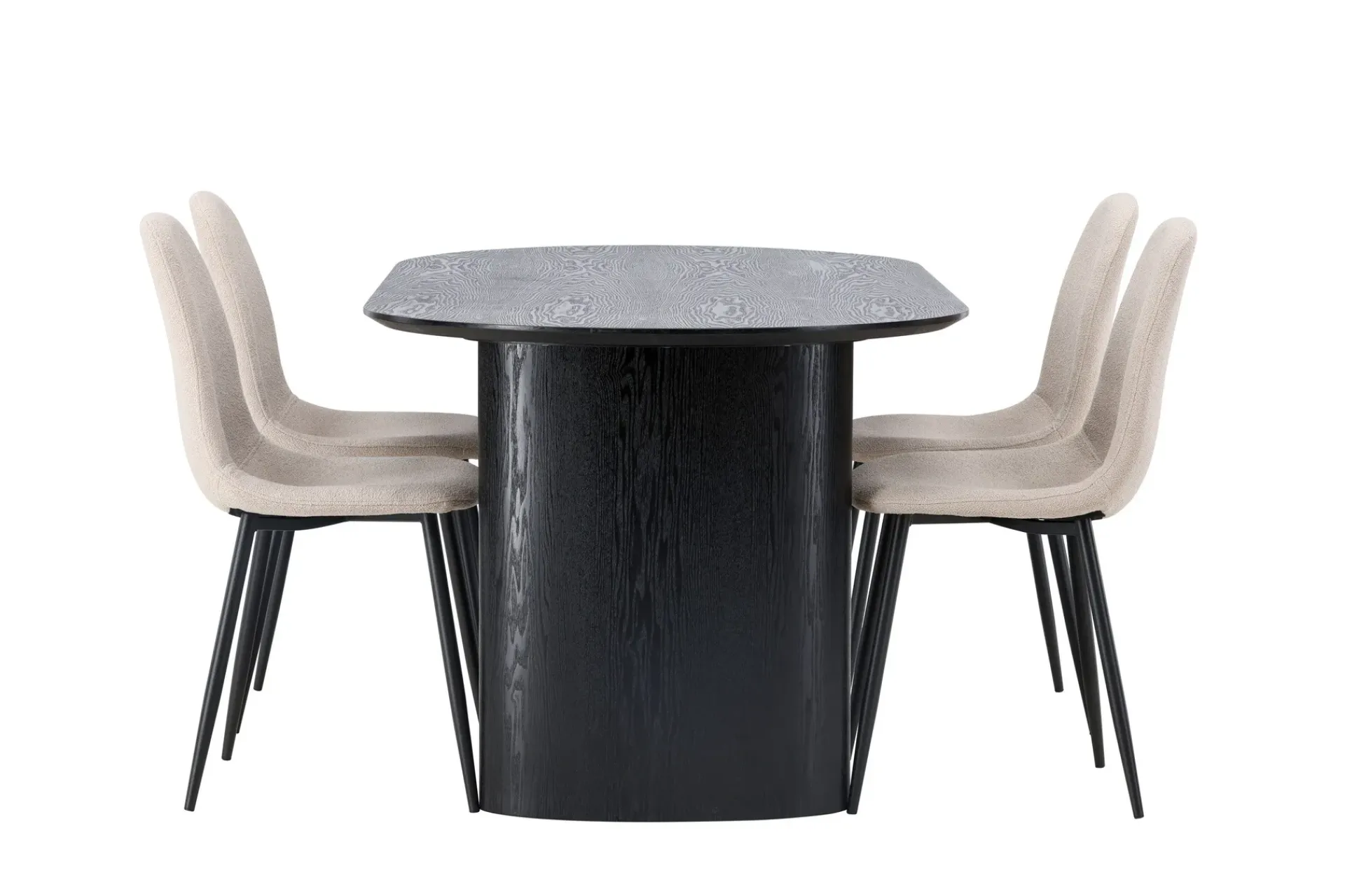 Venture Home Spisegrupper-Isolde Spisegruppe 180 cm Oval med 4 Polar Stoler Beige,Svart