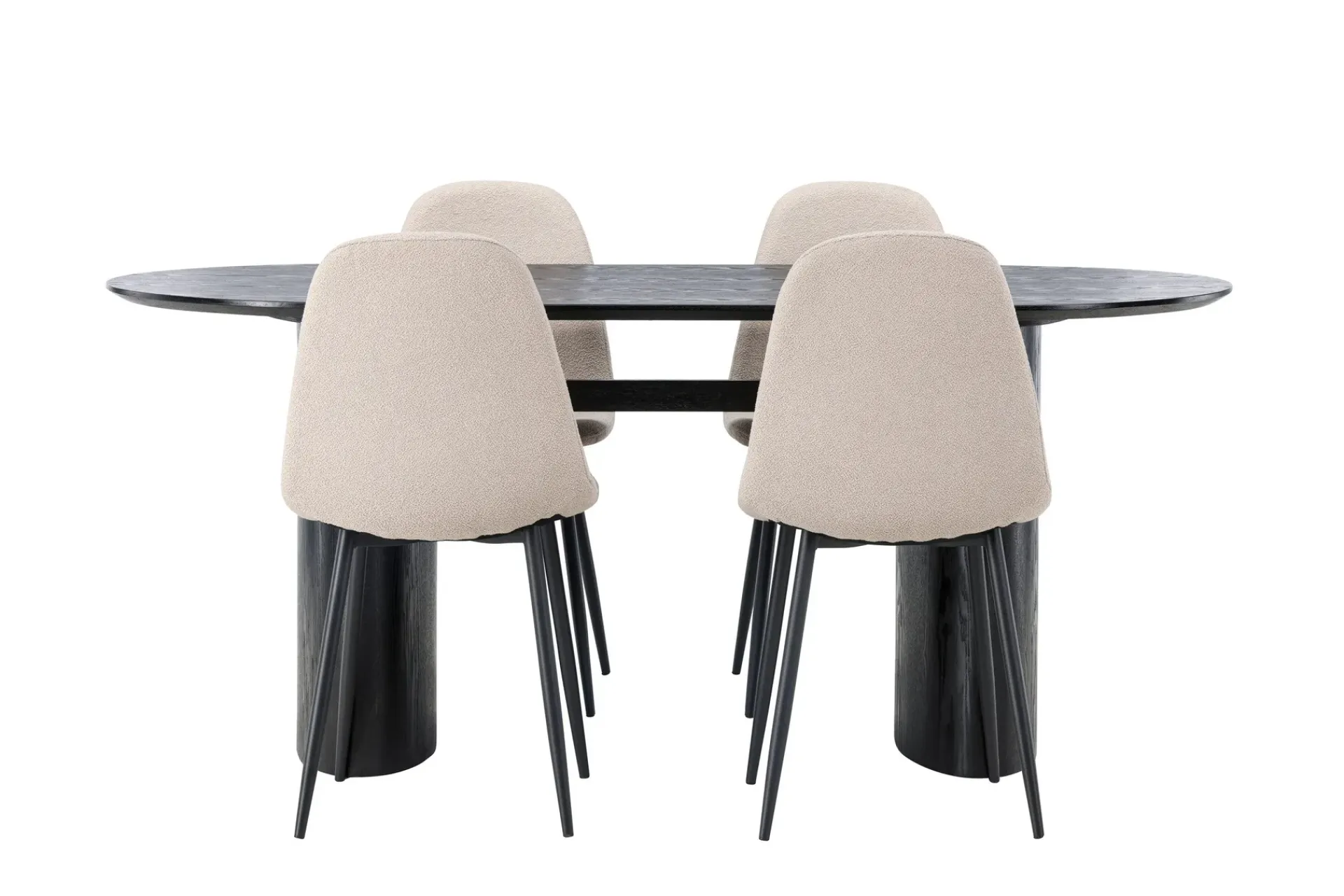 Venture Home Spisegrupper-Isolde Spisegruppe 180 cm Oval med 4 Polar Stoler Beige,Svart