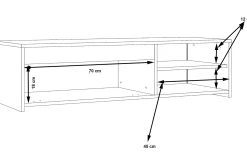 Tv-Benk & Mediabenk-Iztaza TV-benk 120 cm Hvit,Betonggrå