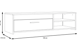 Tv-Benk & Mediabenk-Iztaza TV-benk 120 cm Hvit,Betonggrå