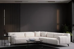 Sofa Med Sjeselong-Jaguar 4-seters Sofa med Divan Hvit