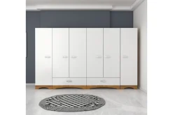 Garderober & Garderobesystem-Jaitun Garderobe 243x181 cm Hvit/Brun