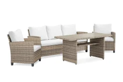 Comfort Garden Loungesett|Loungesett-James Light sofagruppe utendørs i kunstrotting Beige