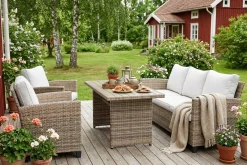 Comfort Garden Loungesett|Loungesett-James Light sofagruppe utendørs i kunstrotting Beige