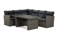 Comfort Garden Puteoppbevaring & Møbelbeskyttelse|Hagemøbler Barn-James loungegruppe utendørs venstre – 5-seters sofagruppe i kunstrotting Grå