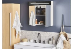Baderom-Jaramillo Skap til Badet 60 cm Speil med LED-belysning Hvit