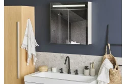 Baderom-Jaramillo Skap til Badet 60 cm Speil med LED-belysning Hvit