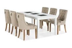 Basic Home Spisegrupper-Jasmin Spisegruppe med 6 Viktoria Stoler Hvit
