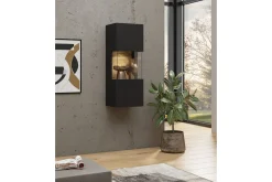 Vitrineskap|Skap-Jestine Vitrineskap 95 cm Svart