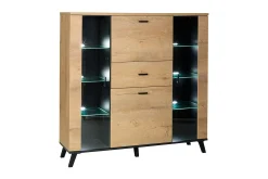 Sideboard & Skjenker-John Skjenk 131x40x131 cm Svart,Eik