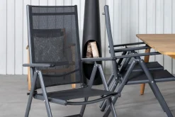 Venture Home Spisegrupper Hage-Julian Spisegruppe 210cm + 6 Break Posisjonsstoler Svart
