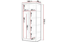 Julissa Garderobe 100 cm