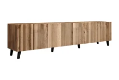 Scandinavian Choice Juniskär Ribbet TV-benk i tre med oppbevaring - 40 cm dyb, 200 cm bred, 49 cm høy