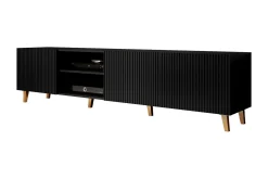Scandinavian Choice Tv-Benk & Mediabenk-Juniskär TV-benk med Oppbevaring + Hyller 40x52x200 cm Svart